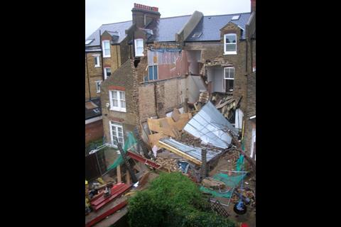 House collapse in Clapham